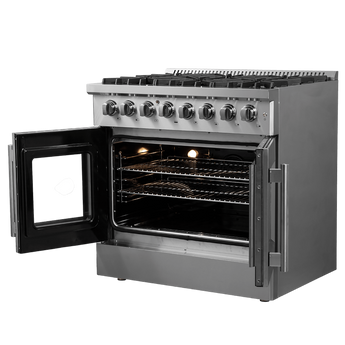 FORNO Galiano 36″ Freestanding  French Door Dual Fuel Range